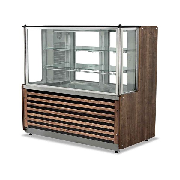 EMP.MZ.150.A.DC Merkür Et ve Meze Vitrini Ahşap Dekorlu 150x75x135 CM