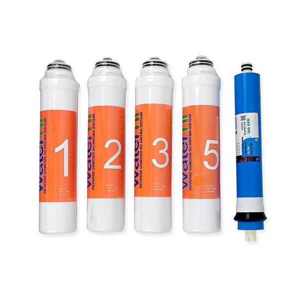 İdeal Mağaza Su Arıtma Cihazı İçin Takçevir 5li Filtre Seti