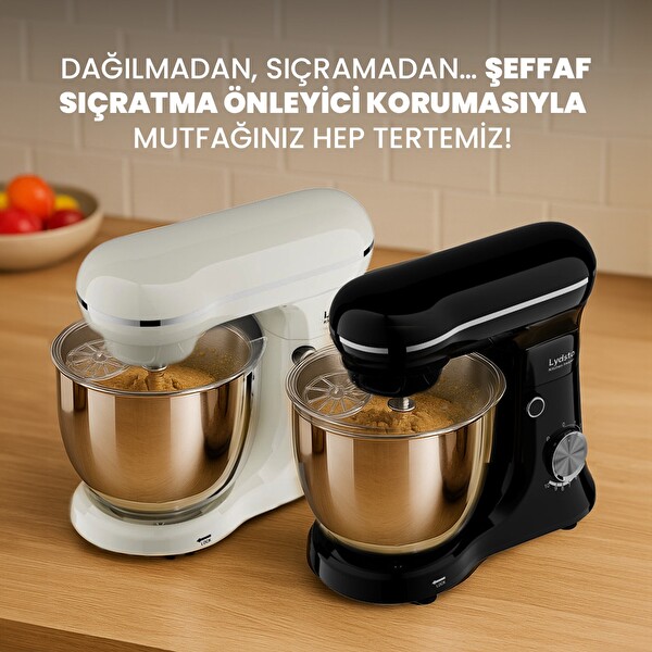 Lydsto Kitchen Helper PV-4700 1500 W 5.2 L 10 Kademe Hız Ayarı Stand Mikser Siyah