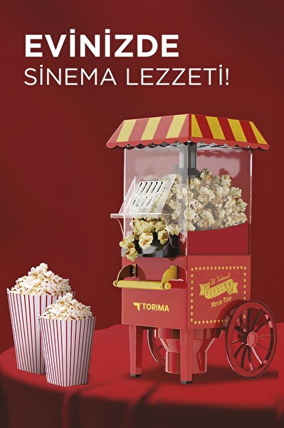 Torima TPM-01 Kırmızı Yağsız Popcorn Mısır Patlatma Makinesi