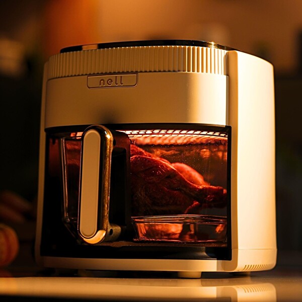 Nell EP9930 Cam Airfryer 4.5 LT Tek Hazneli Dokunmatik Kontrol Otomatik Kapanma Temperli Cam Sağlıklı Yemek Pişirme