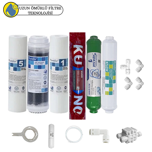 Pemax Water Solutions Purefer Açık Kasa Çif Sedimentli Sertifikalı 6'lı Orijinal Lg Kuno Mebran Alkalili