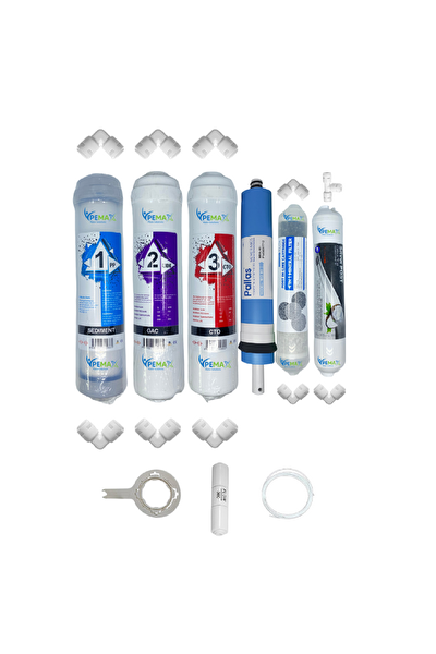 Pemax Water Solutions Kapalı Kasa Su Arıtma Cihazları  STD  6'lı Pallas Mebran Şeffaf Mineral Gümüş İyon Tatlandırıcı