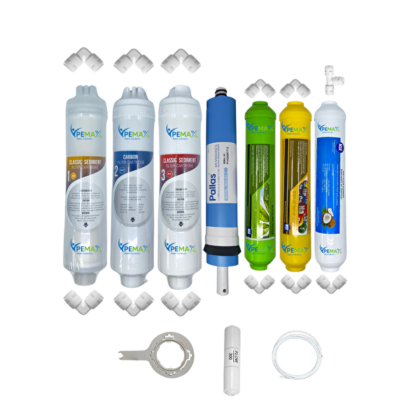 Pemax Water Solutions Kapalı Kasa Su Arıtma Cihazlarına Uygun Eco  7'li Pallas Mebran Set