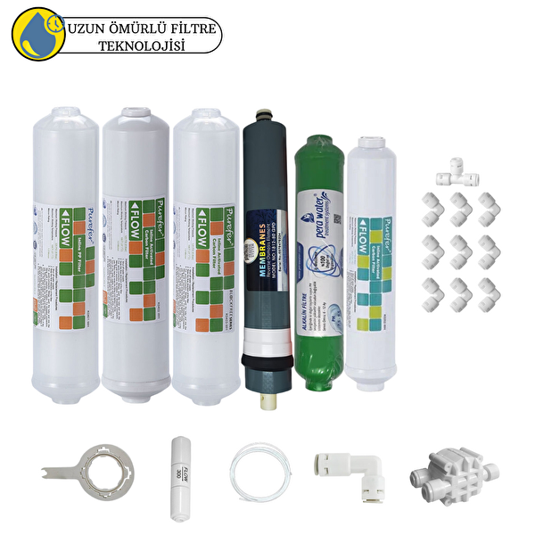 Pemax Water Solutions Purefer Kapalı Kasa Su Arıtma Cihazlarına Sertifikalı 6'lı Platinium Mebran Alkalili