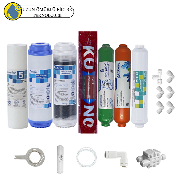 Pemax Water Solutions Purefer Açık Kasa Çift Karbonlu Sertifikalı 7'li Orijinal Lg Kuno Mebran Mineral-Alkali