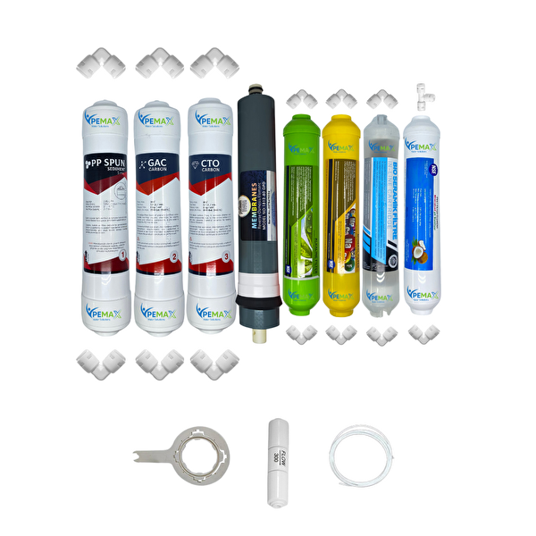 Pemax Water Solutions Kapalı Kasa Su Arıtma Cihazlarına Ecomax 8'li Platinium Mebran Alkali Mineral Detox Tatlandırıcı