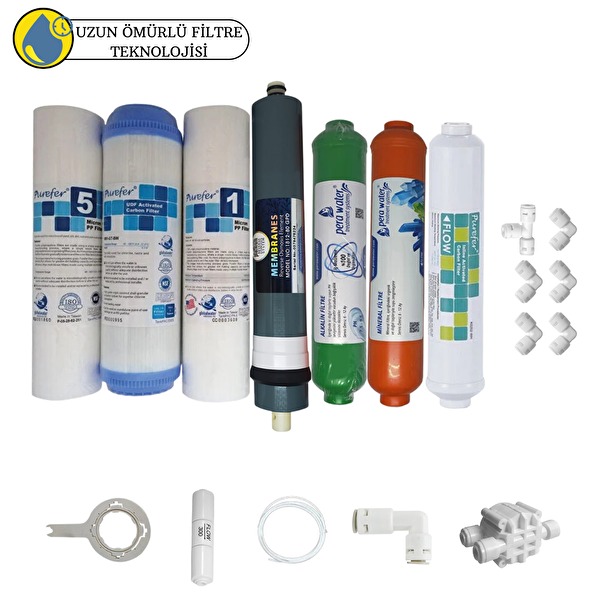 Purefer Açık Kasa Çift Sedimentli Sertifikalı 7'li Platinium Mebran  Mineral-Alkali