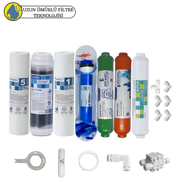 Pemax Water Solutions Purefer Açık Kasa Çif Sedimentli Sertifikalı 7'li Filmtec Dupon Mebran  Mineral  Alkali