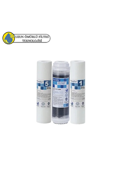 Pemax Water Solutions Purefer Açık Kasa Çif Sedimentli Sertifikalı 3'lü ön Filtre Seti