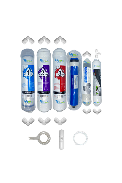 Pemax Water Solutions Kapalı Kasa Su Arıtma STD 6'lı ReVerse Osmosis Mebran Şeffaf Mineral-Gümüş İyonlu Tatlandırıcı