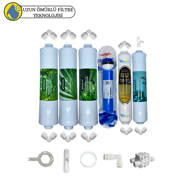 Pemax Water Solutions Puricom Kapalı Kasa Su Arıtma Cihazlarına Sertifikalı 6'lı Filmtec Dupon Mebran B12 Alkalili