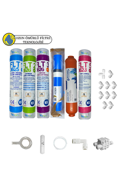 Pemax Water Solutions Kapalı Kasa Su Arıtma Cihazlar Sertifikalı 6'lı Vontron 4000 TDS Mebran Tatlandırıcı-Mineral Set
