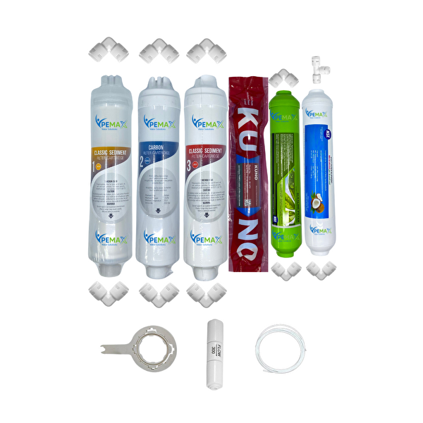 Pemax Water Solutions Kapalı Kasa Su Arıtma Cihazlarına Uygun Eco 6'lı Orijinal LG Kuno Mebran Alkali-Tatlandırıcı Set