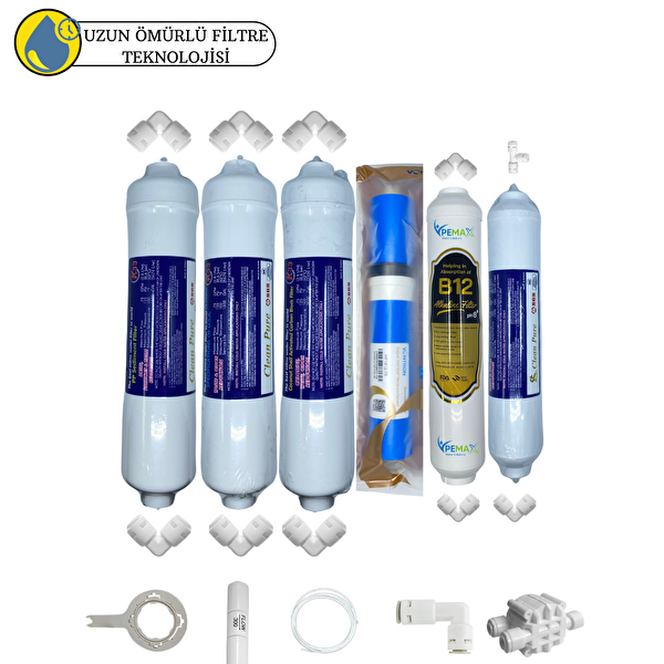Pemax Water Solutions Swunchyan Kapalı Kasa Su Arıtma Cihazı Sertifikalı 6'lı Vontron Helixfil Yüksek TDS Mebran B12 Alkali