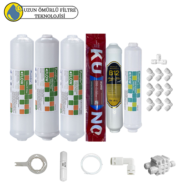 Pemax Water Solutions Purefer Kapalı Kasa Su Arıtma Cihazlarına Sertifikalı 6'lı Orijinal Lg Kuno Mebran B12 Alkalili
