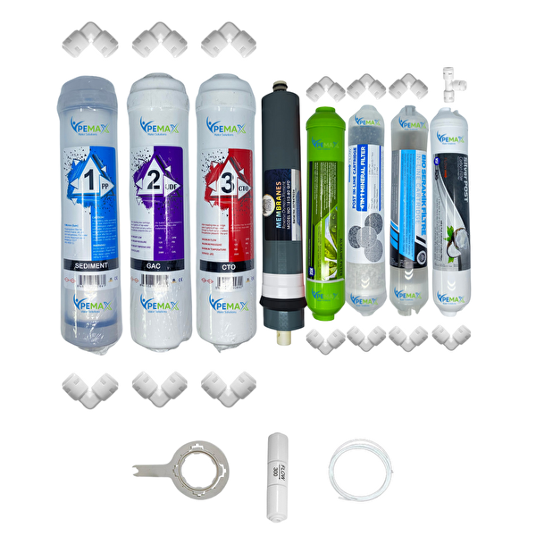 Pemax Water Solutions Kapalı Kasa Su Arıtma Cihaz STD 8'li Platinium Mebran Alkali-Şeffaf Mineral-Detox-Gümüş İyon Tat