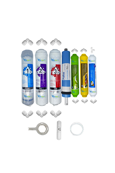 Pemax Water Solutions Kapalı Kasa Su Arıtma Cihazlarına Uygun STD 7'li Pallas Mebran Alkali-Mineral-Tatlandırıcı Set