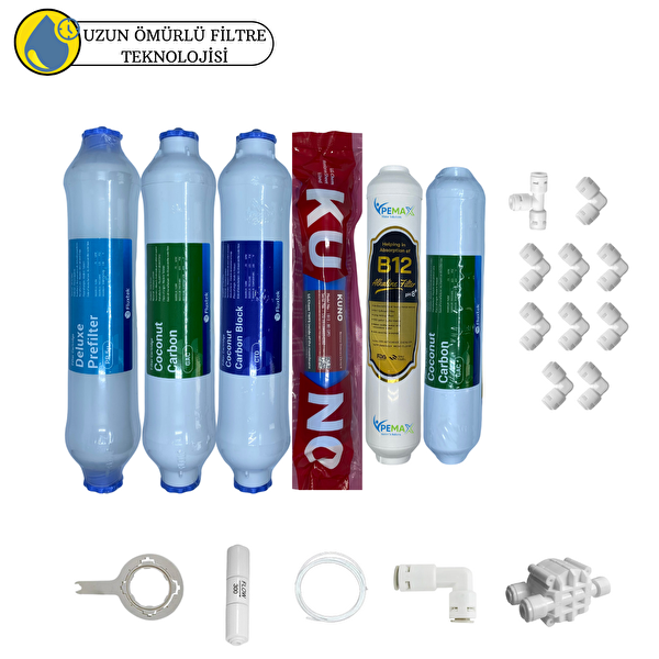 Pemax Water Solutions Fluxtek Kapalı Kasa Su Arıtma Cihazlarına Sertifikalı 6lı B12 Alkali Orijinal Lg Kuno Mebran