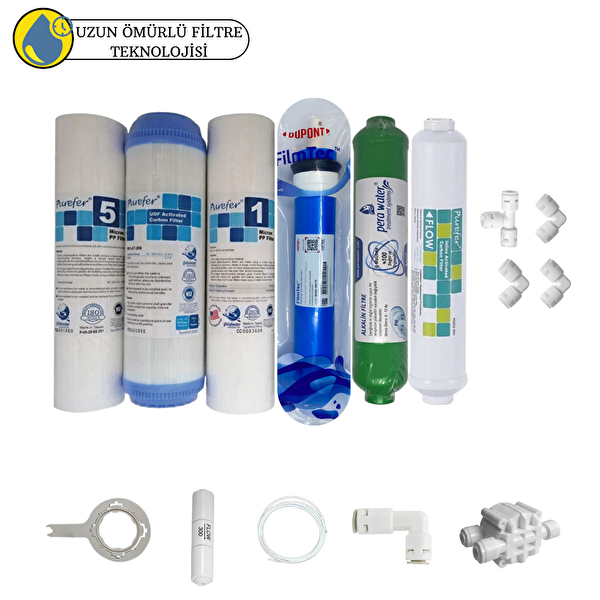 Pemax Water Solutions Purefer Açık Kasa Çift Sedimentli Sertifikalı 6'lı Filmtec Dupon Mebran Alkalili