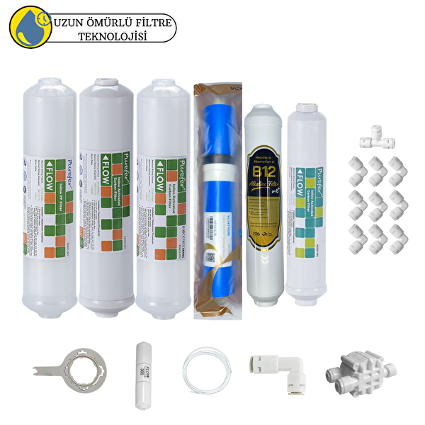 Pemax Water Solutions Purefer Kapalı Kasa Su Arıtma Cihazı Sertifikalı 6'lı Vontron Helixfil Yüksek TDS Mebran B12Alkali