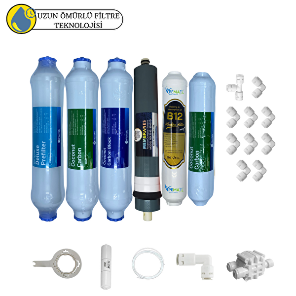 Pemax Water Solutions Fluxtek Kapalı Kasa Su Arıtma Cihazlarına Uluslar arası Sertifikalı 6lı B12 Alkali Platinium Mebran