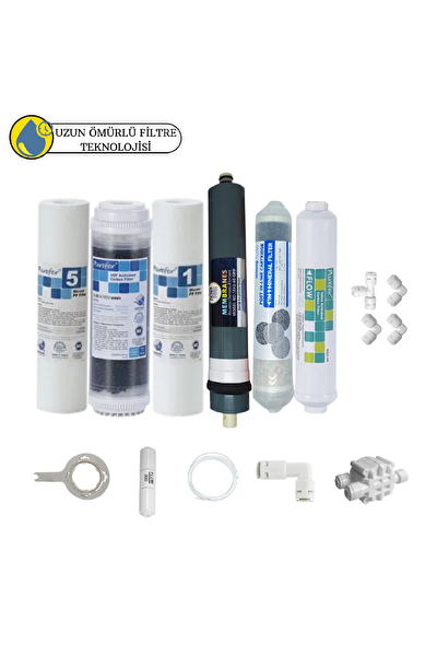 Pemax Water Solutions Purefer Açık Kasa Çift Sedimentli Sertifikalı 6'lı Platinium Mebran Şeffaf 4'lü Mineral