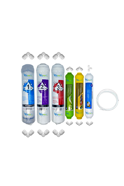 Pemax Water Solutions Kapalı Kasa Su Arıtma Cihazlarına Uygun STD 6'lı Mebransız Alkali -Mineral -Tatlandırıcı Set