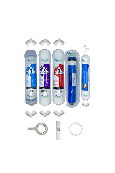 Pemax Water Solutions Kapalı Kasa Su Arıtma Cihazlarına STD 5'li reVerse osmosis Mebran Mineralli Tatlandırıcı Set