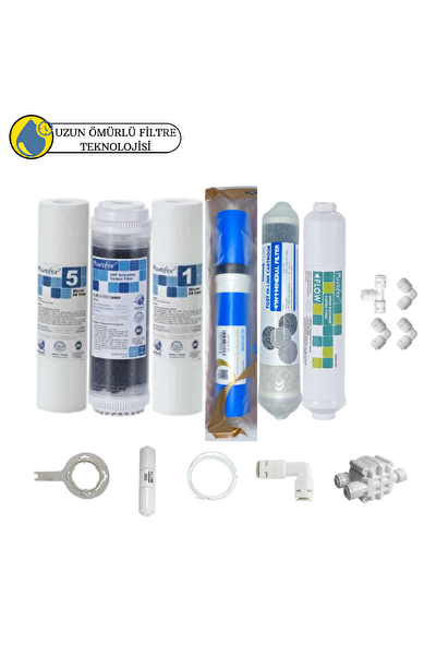Pemax Water Solutions Purefer Açık Kasa Çift Sedimentli Sertifikalı 6'lı Vontron Helixfil Yüksek TDS Mebran 4'lü Mineral
