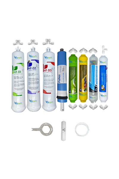 Pemax Water Solutions Kapalı Kasa Su Arıtma Cihazlarına HFT 8'li Pallas Mebran Alkali-Mineral-Detox-Tatlandırıcı