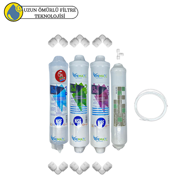 Pemax Water Solutions Kapalı Kasa Su Arıtma Cihazlarına Uygun sertifikalı FLT Serisi pureferlı 4'lü Set