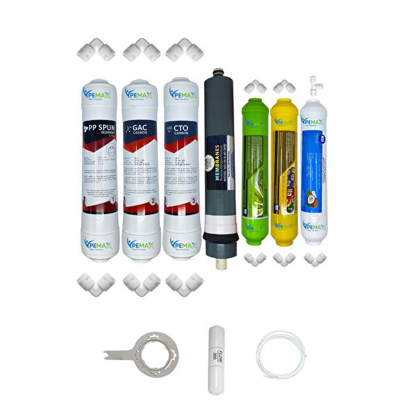 Pemax Water Solutions Kapalı Kasa Su Arıtma Cihazlarına Ecomax 7'li Platinium Mebran Alkali-Mineral-Tatlandırıcı
