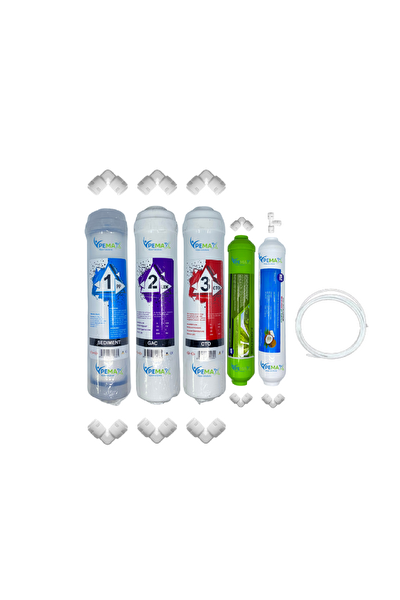 Pemax Water Solutions Kapalı Kasa Su Arıtma Cihazlarına Uygun STD 5'li Mebransız Alkali -Tatlandırıcı Set