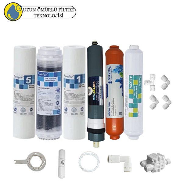 Pemax Water Solutions Purefer Açık Kasa Çif Sedimentli Sertifikalı 6'lı Platinium Mebran Mineralli