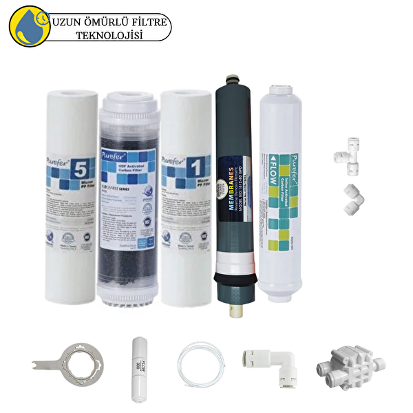 Pemax Water Solutions Purefer Açık Kasa Çif Sedimentli Sertifikalı 5'li Platinium Mebran 5'li