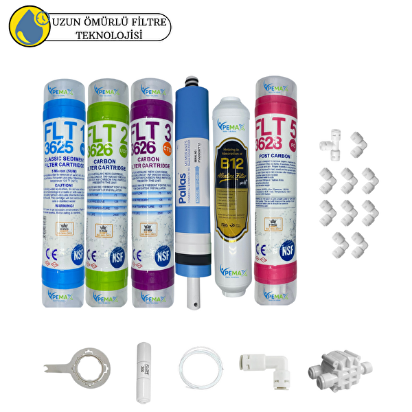 Pemax Water Solutions Kapalı Kasa Su Arıtma Cihazlarına Uygun Sertifikalı 6lı Pallas Mebran 12