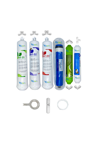 Pemax Water Solutions Kapalı Kasa Su Arıtma Cihazlarına HFT 6'lı ReVerse Osmosis Mebran Alkali-Tatlandırıcı