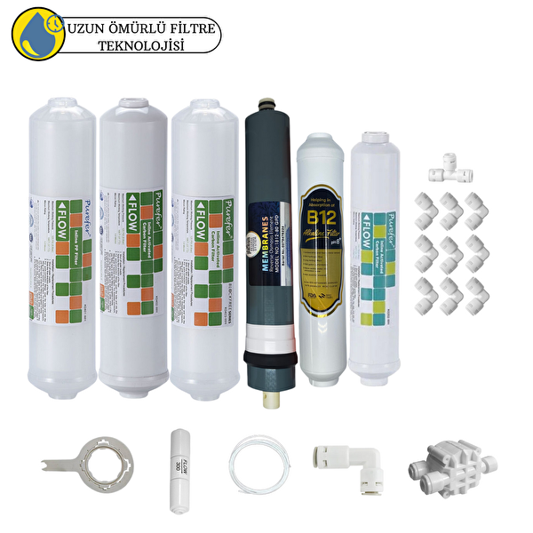 Pemax Water Solutions Purefer Kapalı Kasa Su Arıtma Cihazlarına Sertifikalı 6'lı Platinium Mebran B12 Alkalili