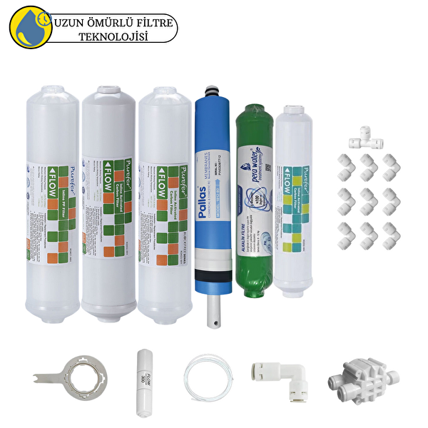 Pemax Water Solutions Purefer Kapalı Kasa Su Arıtma Cihazlarına Sertifikalı 6'lı Pallas Mebran Alkalili