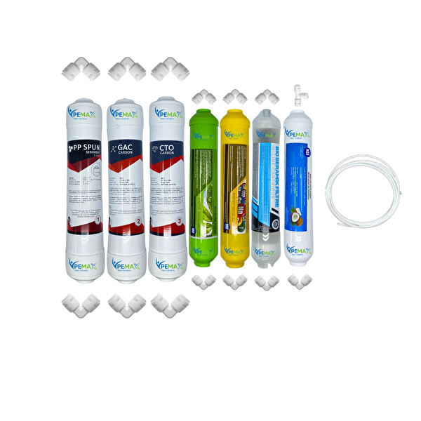 Pemax Water Solutions Kapalı Kasa Su Arıtma Cihazlarına Ecomax 7'li Mebransız Alkali -Mineral -Detox-Tatlandırıcı