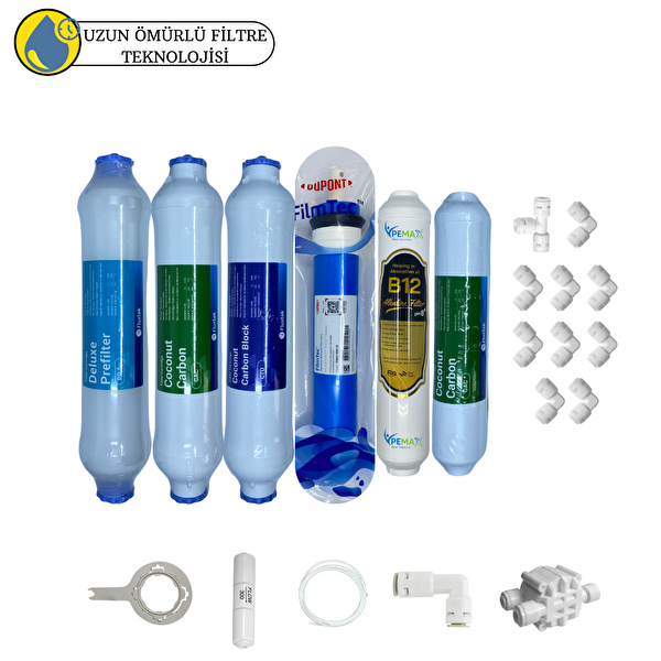Pemax Water Solutions Fluxtek Kapalı Kasa Su Arıtma Cihazlarına Sertifikalı 6lı B12 Alkali Filmtec Dupon Mebran