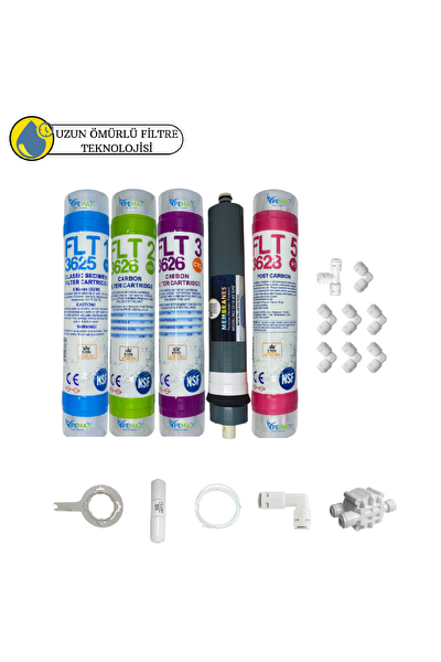 Pemax Water Solutions Kapalı Kasa Su Arıtma Cihazlarına Uygun Sertifikalı 5'li Platinium Mebran12