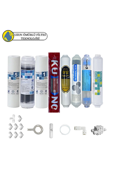 Pemax Water Solutions Purefer Açık Kasa Çift Sediment Sertifikalı 8'li Orijinal Lg Kuno Mebran 4'lü Mineral-B12 Alkali-Detox