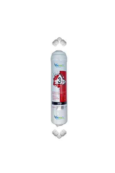 Pemax Water Solutions Kapalı Kasa Su Arıtma Cihazlarına Uygun 3. Aaşama STD CTO Karbon Filtre