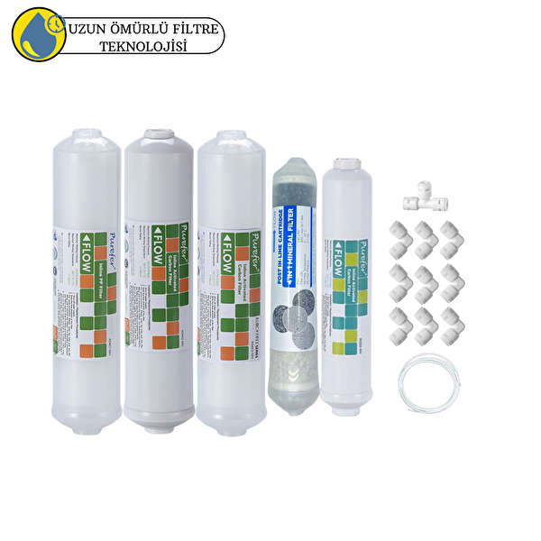 Pemax Water Solutions Purefer Kapalı Kasa Su Arıtma Cihazlarına Sertifikalı 5'li Mebransız Şeffaf 4'lü Mineral