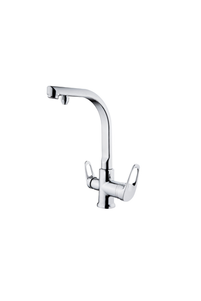 Pemax Water Solutions Arıtma Çıkışlı 3 Yollu Minimal Batarya Krom Renk