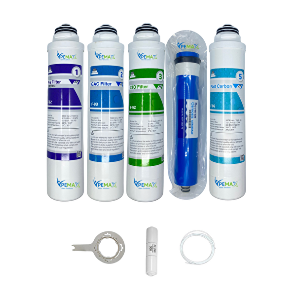 Pemax Water Solutions Kapalı Kasa Su Arıtma Cihazlarına Tak Çevir 5'li reVerse osmosis Mebran Tatlandırıcı