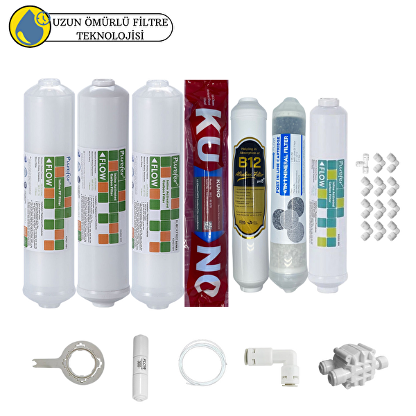 Pemax Water Solutions Purefer Kapalı Kasa Su Arıtma cihazları Sertifika 7'li B12 Alkali-Orijinal LgKuno Mebran 4'lü Mineral