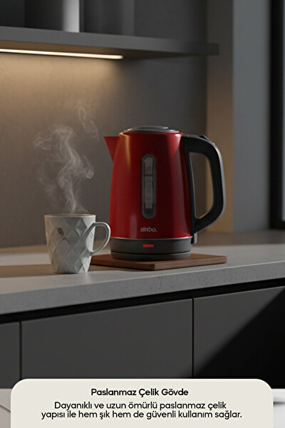 Sinbo SK-8031 Inox Su Isıtıcı Kettle Paslanmaz Çelik Kırmızı